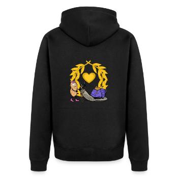 Peanut Horse Horse Girl Rider Snail - Unisex Premium Organic Zip Hoodie - black - Back - Nico (187cm)