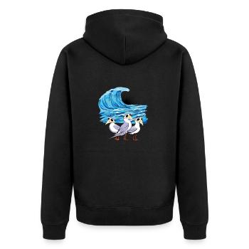 Mouettes Mouette Nature Conservation Bien-être animal Environnement Nature - Veste à capuche bio Premium Unisexe - noir - Dos - Nico (187cm)
