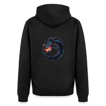 LE FEU DANS LE DRAGON - Veste à capuche bio Premium Unisexe - noir - Dos - Nico (187cm)