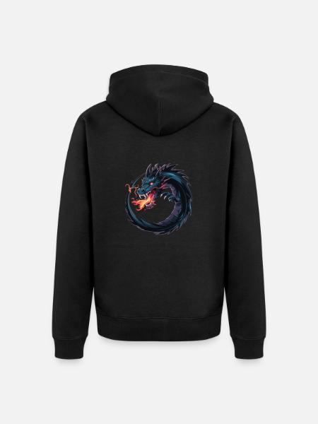FIRE WITHIN DRAGON - Unisex Premium Organic Zip Hoodie - black