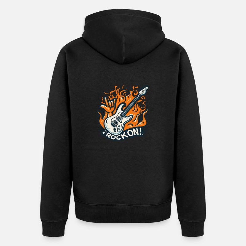 GUITARE ROCK ON - Veste à capuche bio Premium Unisexe - noir