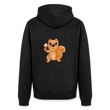 Crème glacée écureuil tamias mignon animal drôle - Veste à capuche bio Premium Unisexe - noir - Dos - Nico (187cm)