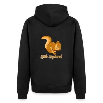 Little Squirrel Funny Cute Chipmunks Animal Lover - Unisex Premium Organic Zip Hoodie - black - Back - Nico (187cm)