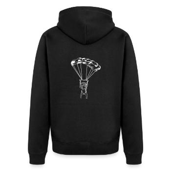 Parachuting Squirrels Funny Chipmunks Animal Lover - Unisex Premium Organic Zip Hoodie - black - Back - Nico (187cm)