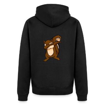 Dabbing Squirrel Funny Chipmunks Dab Animal Lover - Unisex Premium Organic Zip Hoodie - black - Back - Nico (187cm)