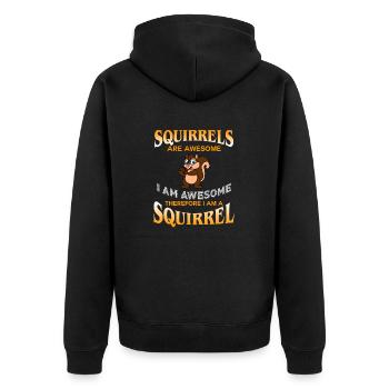 Eichhörnchen sind großartig Ich bin großartig Ich bin ein Eichhörnchen - Unisex Premium Bio Zip Hoodie - Schwarz - Hinten - Nico (187cm)