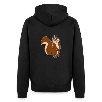 Squirrelcorn Funny Squirrel Unicorn Chipmunks Pun - Unisex Premium Organic Zip Hoodie - black - Back - Nico (187cm)