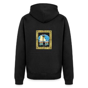 Erdnuss Seefahrer Seemann Schiff Ahoi Meer Boot - Unisex Premium Bio Zip Hoodie - Schwarz - Hinten - Nico (187cm)