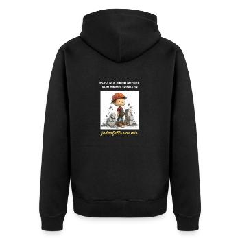 Bricklayer Journeyman Builder Training Profession Apprentice - Unisex Premium Organic Zip Hoodie - black - Back - Nico (187cm)