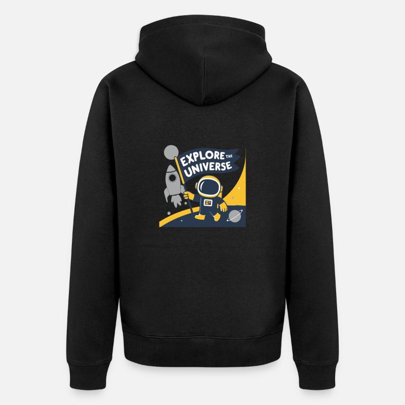 EXPLOREZ L’UNIVERS - Veste à capuche bio Premium Unisexe - noir