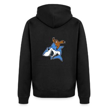 Paresseux Riding Shark TShirt Drôle Animal Lent - Veste à capuche bio Premium Unisexe - noir - Dos - Nico (187cm)