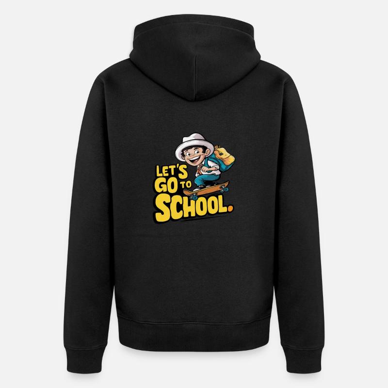 ALLONS À L’ÉCOLE - Veste à capuche bio Premium Unisexe - noir