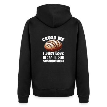 Sourdough Bread Bread Baking Sourdough Starter - Unisex Premium Organic Zip Hoodie - black - Back - Nico (187cm)
