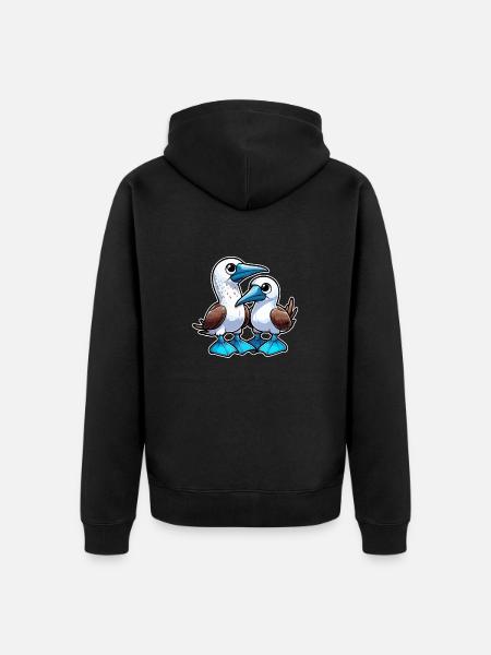 Fugl Blåfodet Booby Fugle Fugl Gave - Premium økologisk unisex-hættejakke - sort