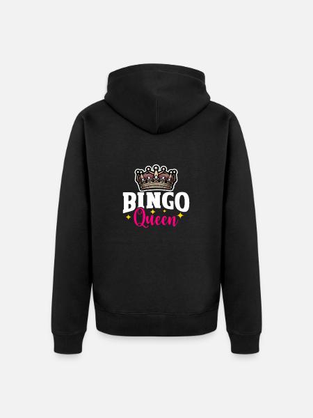 Bingo-Königin - Unisex Premium Bio Zip Hoodie - Schwarz