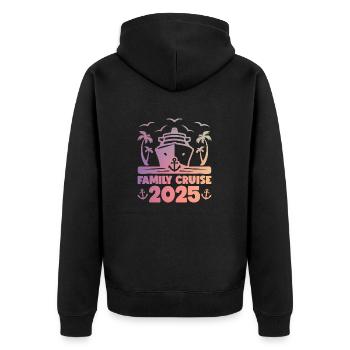 Kreuzfahrt Urlaub 2025 Familienkreuzfahrt - Unisex Premium Bio Zip Hoodie - Schwarz - Hinten - Nico (187cm)