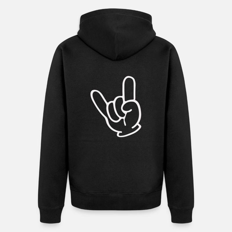 Main de roche - Veste à capuche bio Premium Unisexe - noir