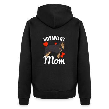 Hovawart Hund Hovawart Hunde - Unisex Premium Bio Zip Hoodie - Schwarz - Hinten - Nico (187cm)