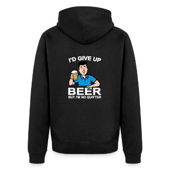 J’abandonnerais la bière mais je n’abandonnerai pas - Veste à capuche bio Premium Unisexe - noir - Dos - Nico (187cm)