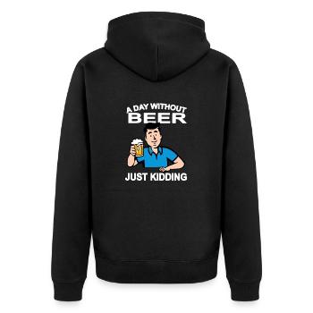 Une journée sans bière, je plaisante - Veste à capuche bio Premium Unisexe - noir - Dos - Nico (187cm)