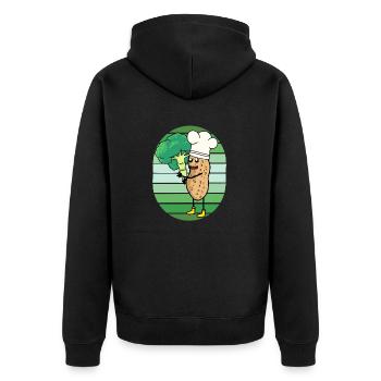 Cacahuète Brocoli Légumes Cook Cook Cook - Veste à capuche bio Premium Unisexe - noir - Dos - Nico (187cm)