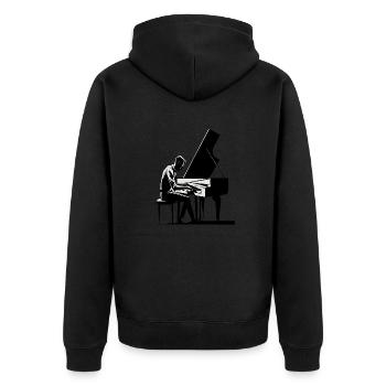 pianiste jouant du piano - Veste à capuche bio Premium Unisexe - noir - Dos - Nico (187cm)