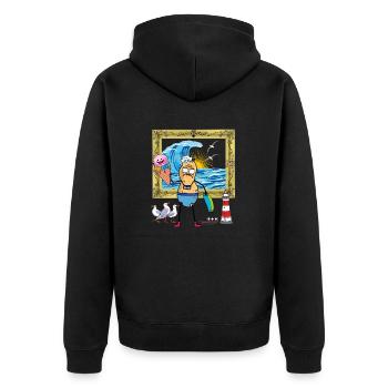 peanut funny ready for holiday bankruptcy home holidays - Unisex Premium Organic Zip Hoodie - black - Back - Nico (187cm)