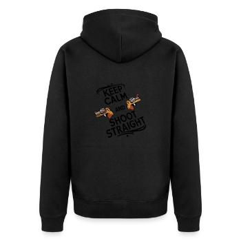 RESTEZ CALME ET TIREZ DROIT - Veste à capuche bio Premium Unisexe - noir - Dos - Nico (187cm)