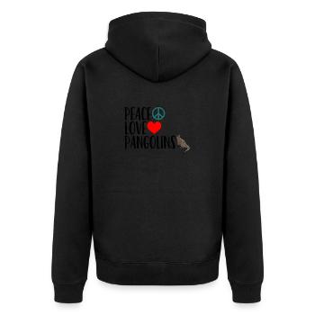 T-shirt Peace Love Pangolins fourmilier humour animal - Veste à capuche bio Premium Unisexe - noir - Dos - Nico (187cm)