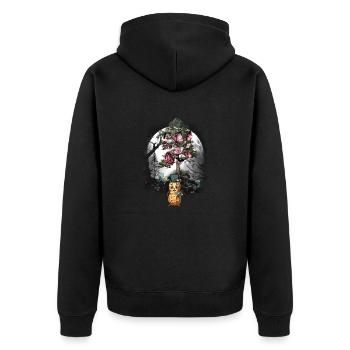 Perce-neige de randonnée dans les bois de printemps de cacahuète - Veste à capuche bio Premium Unisexe - noir - Dos - Nico (187cm)
