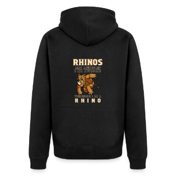 Les rhinocéros sont géniaux Je suis génial Rhinocéros cool - Veste à capuche bio Premium Unisexe - noir - Dos - Nico (187cm)