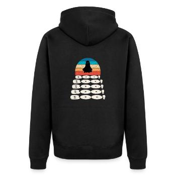 Retro vintage Sunset Halloween Geisterstun - Unisex Premium Bio Zip Hoodie - Schwarz - Hinten - Nico (187cm)