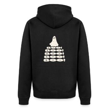 Halloween Ghost vintage - Unisex Premium Organic Zip Hoodie - black - Back - Nico (187cm)