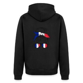 French Girl France Fille Française France - Unisex Premium Organic Zip Hoodie - black - Back - Nico (187cm)
