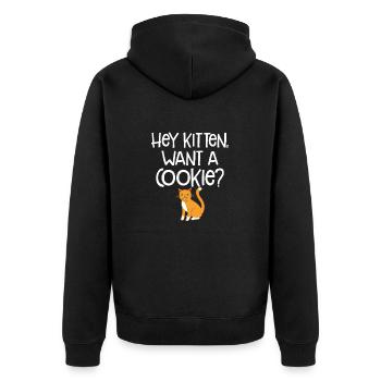 Hey Kitten Want A Cookie Cute Cat Animal Lover Fun - Veste à capuche bio Premium Unisexe - noir - Dos - Nico (187cm)