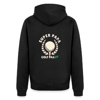 Super Papa Golf Party ! - Veste à capuche bio Premium Unisexe - noir - Dos - Nico (187cm)