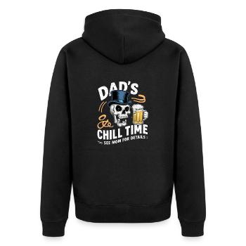 dad s chill time - papa biere - Veste à capuche bio Premium Unisexe - noir - Dos - Nico (187cm)