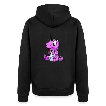 Licorne Dragon Dino Fantasy Animaux mythiques Enfants - Veste à capuche bio Premium Unisexe - noir - Dos - Nico (187cm)