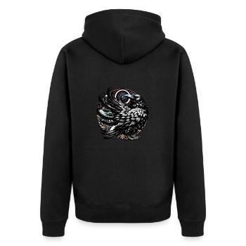 Raven Raven Crow Crow Halloween Occult - Unisex Premium Organic Zip Hoodie - black - Back - Nico (187cm)