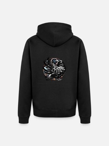 Raaf Raaf Kraai Kraai Halloween Occult - Uniseks Premium bio ziphoodie - zwart