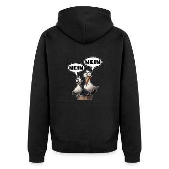 Les mouettes de Bäädden - Grouches matinales Non Non Dire - Veste à capuche bio Premium Unisexe - noir - Dos - Nico (187cm)