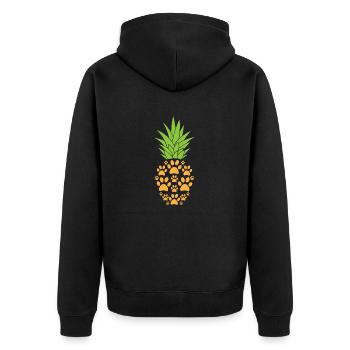 Patte de chien ananas drôle de fruit tropical animal jeu de mots - Veste à capuche bio Premium Unisexe - noir - Dos - Nico (187cm)