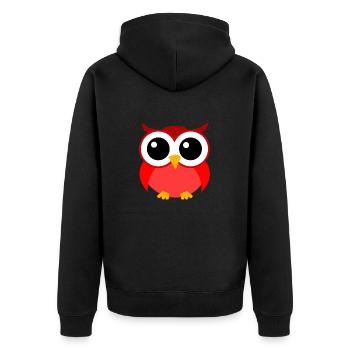 hibou dessin animé nocturne prédateur oiseau drôle d’oiseau - Veste à capuche bio Premium Unisexe - noir - Dos - Nico (187cm)