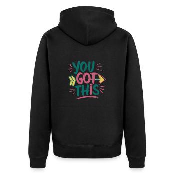 YOU GOT THIS - Unisex Premium Organic Zip Hoodie - black - Back - Nico (187cm)