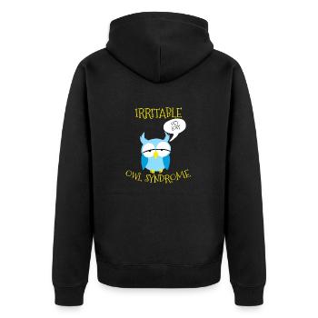 Syndrome de la chouette irritable se perdre Jeu de mots nocturne - Veste à capuche bio Premium Unisexe - noir - Dos - Nico (187cm)