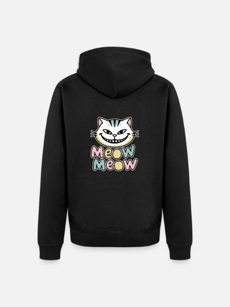 MEOW MEOW - Unisex Premium Organic Zip Hoodie - black