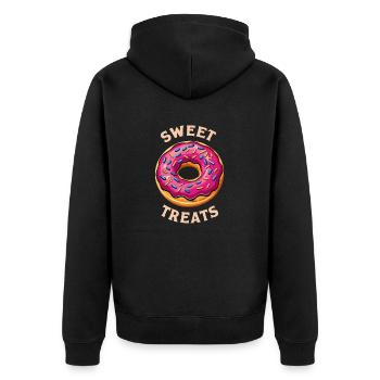 BEIGNETS, FRIANDISES SUCRÉES - Veste à capuche bio Premium Unisexe - noir - Dos - Nico (187cm)