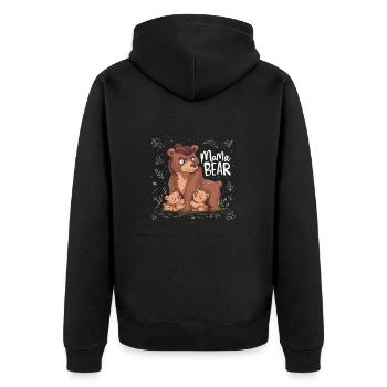 MAMA BEAR - Unisex Premium Organic Zip Hoodie - black - Back - Nico (187cm)