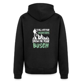 Mountain hikers - Unisex Premium Organic Zip Hoodie - black - Back - Nico (187cm)