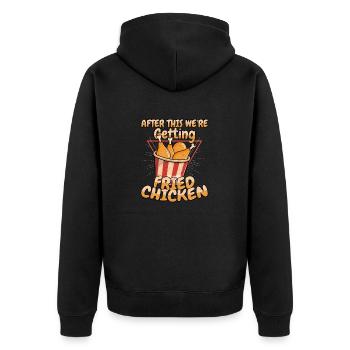 Après cela, nous obtenons du poulet frit Fast Food F - Veste à capuche bio Premium Unisexe - noir - Dos - Nico (187cm)
